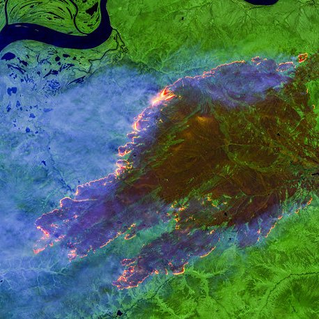 WMO State of the Climate 2020 - Forest Fire, Sakha Republic, Russia, June 2020 - Copernicus Sentinel / Sentinel Hub / Pierre Markuse