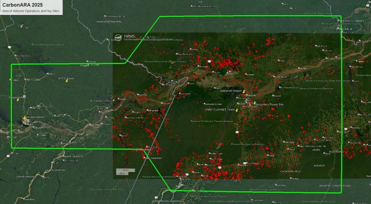 Proposed area of Airborne operations and ground observations